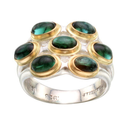 18k Yellow Gold & Sterling Silver Tourmaline Ring