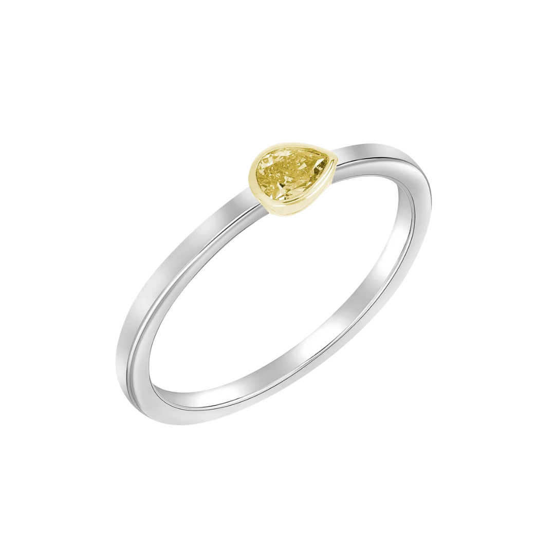 18k Gold 0.12ct Yellow Diamond Ring