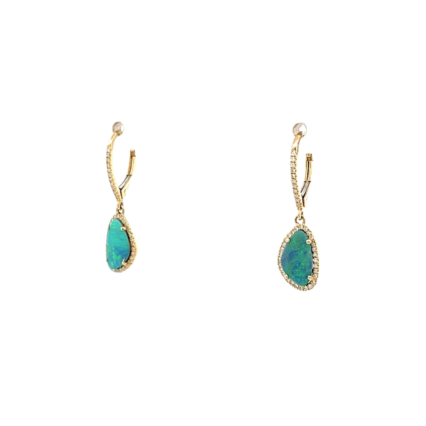 14k Gold Opal Dangle Earrings