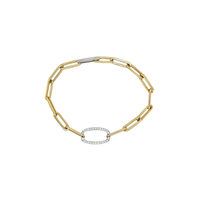 18k Gold 0.24ctw Diamond Link Bracelet