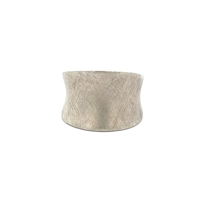 Sterling Silver Textured Half Pipe Ring