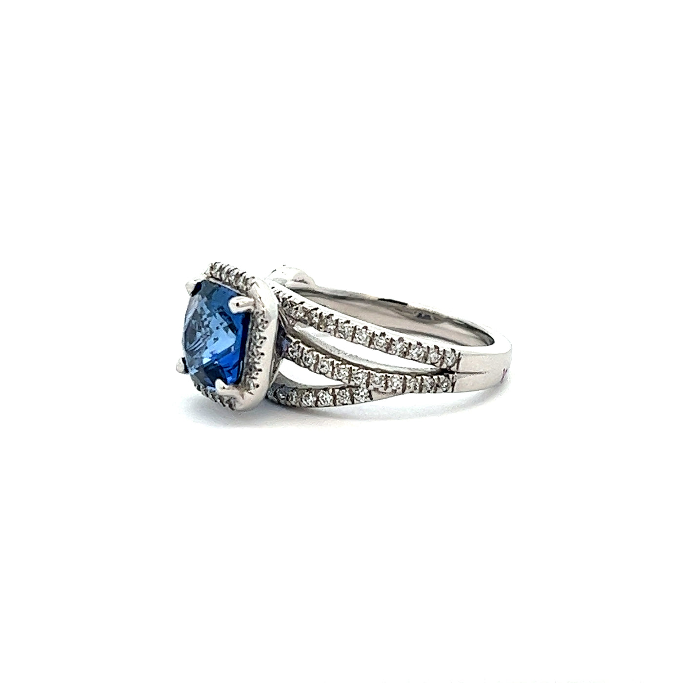 Platinum Sapphire + Diamond Ring