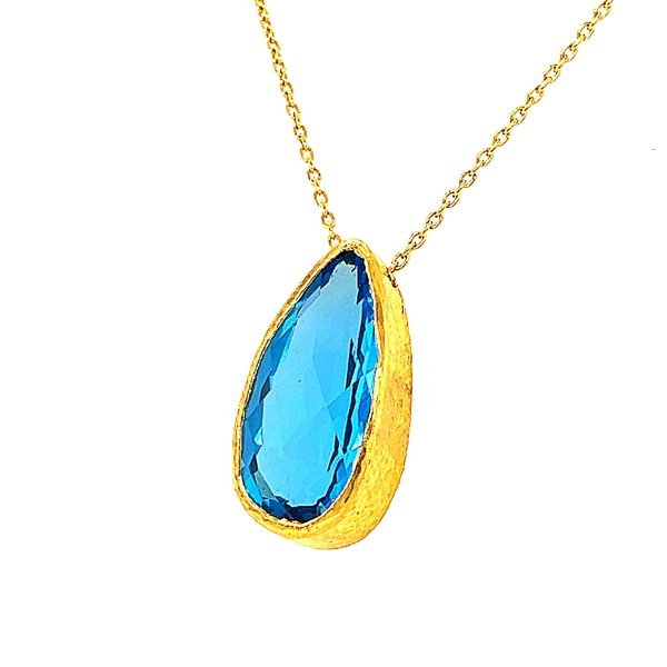 24k Gold Blue Topaz Necklace
