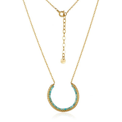 14k Gold Filled Horseshoe Shaped Turquoise Necklace