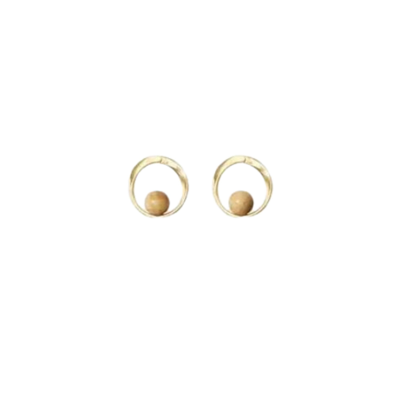 Gold Plated Pine Stud Earrings