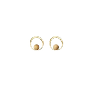 Gold Plated Pine Stud Earrings
