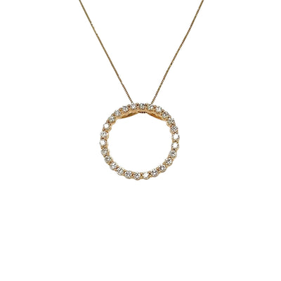 14k Gold 0.75ctw Diamond Circle Necklace