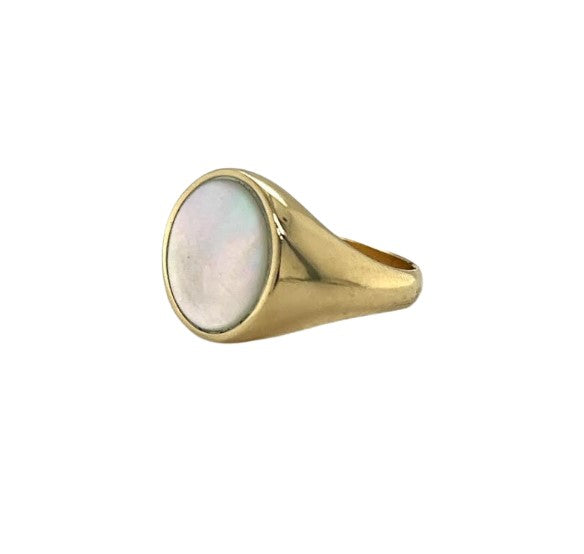 14k Gold Mother of Pearl Ring