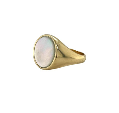 14k Yellow Mother of Pearl Ring