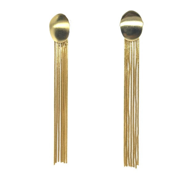 14k Gold Platted Oval Chain Drop Earrings