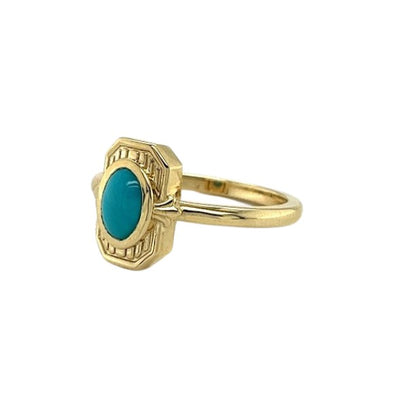 14k Turquoise Cabochon Ring