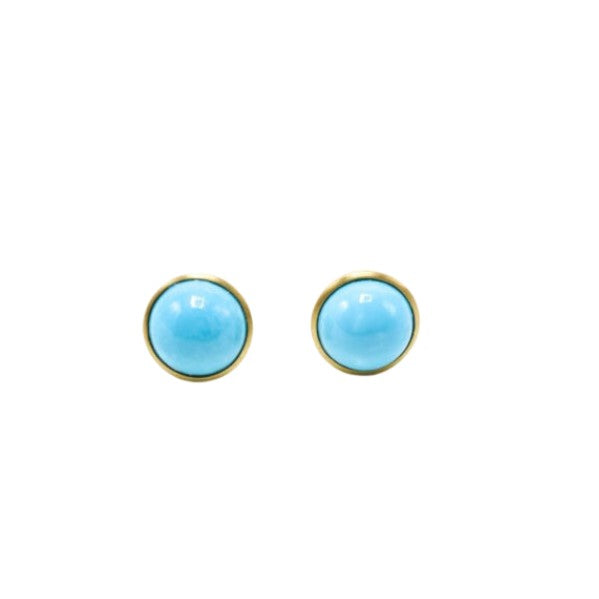 18K 2.10 Carat Total Weight Turquoise Studs
