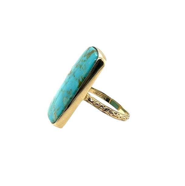 14k Turquoise Shank Ring