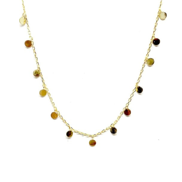 Gold Filled Mini Disc Dangle Necklace