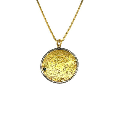 24k Gold and Sterling Silver Ottoman Gold Coin