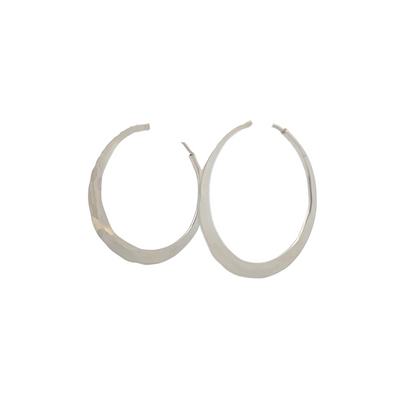 Sterling Silver Forged Hoop Earrings