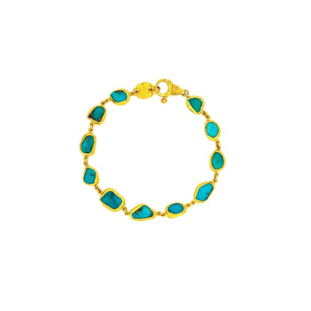 24k Organic Tibetan Turquoise Bracelet