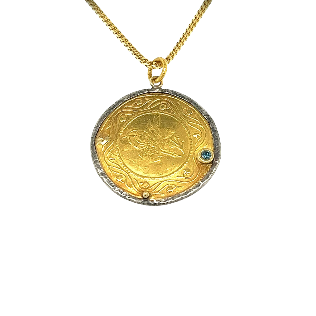 24k Gold and Sterling Silver Ottoman Gold Coin