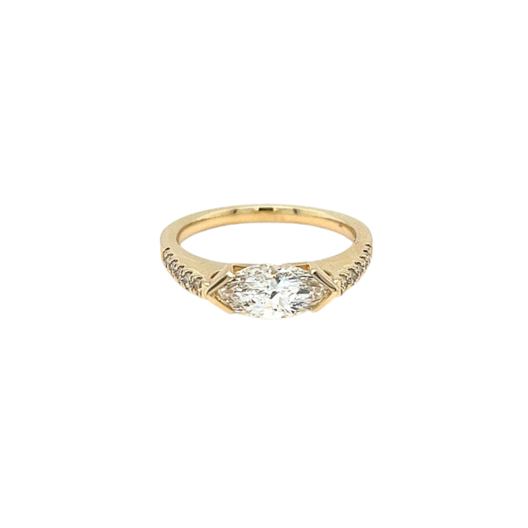 14k Gold 1.30ctw Marquise & Round Diamond Minna Ring