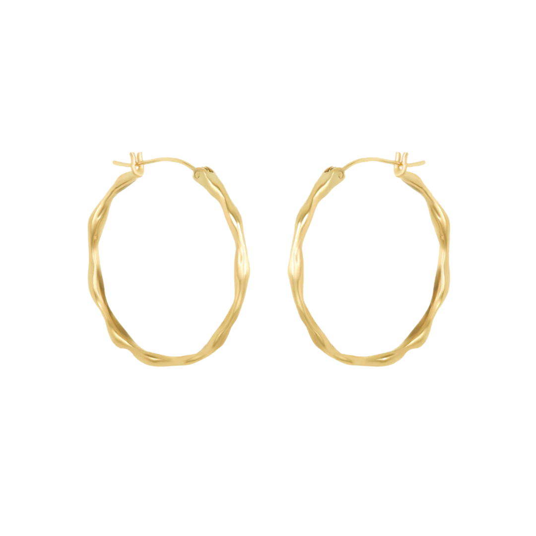 14k Gold Bamboo Earrings
