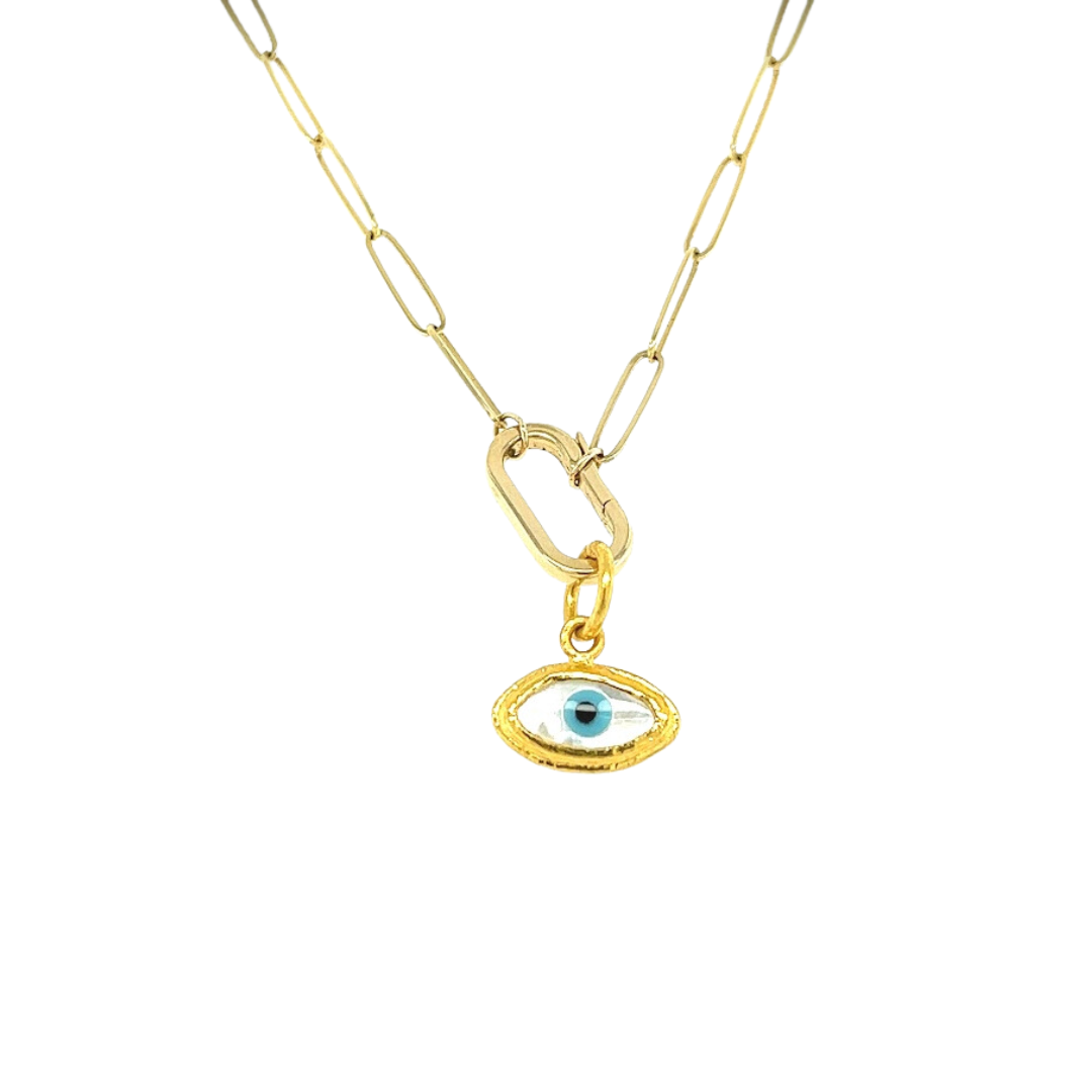 24ky Mother of Pearl Eye Pendant