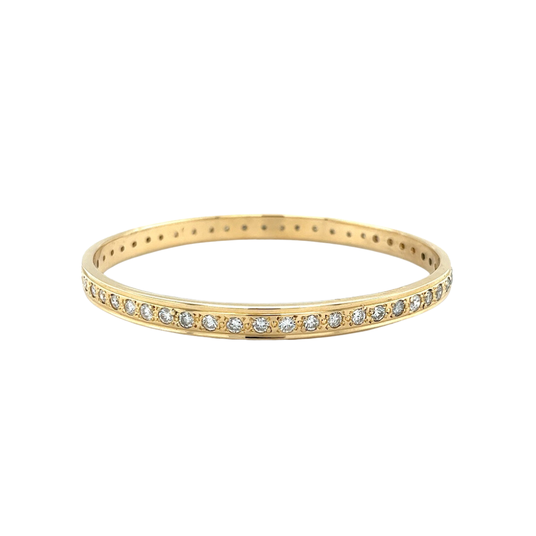 14k Gold 7.14 ctw Round Diamond Bangle Bracelet