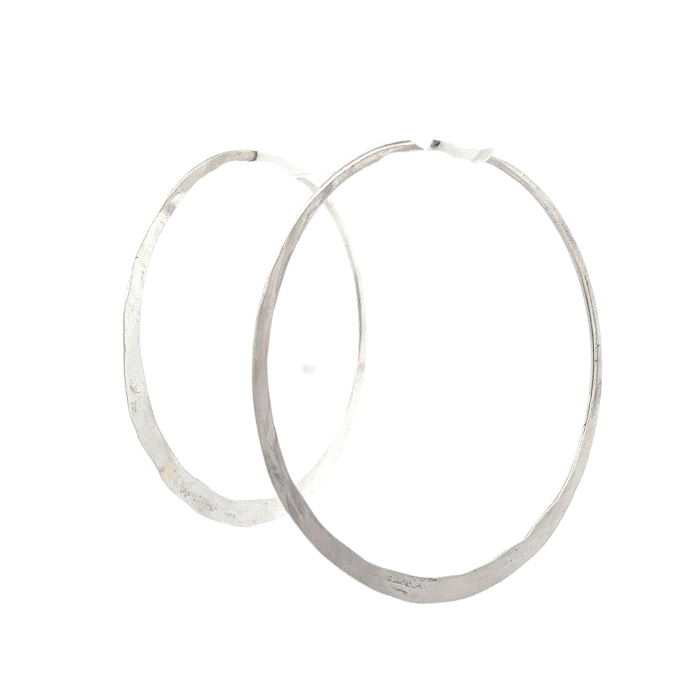 Sterling Silver Hand Forged Hoops