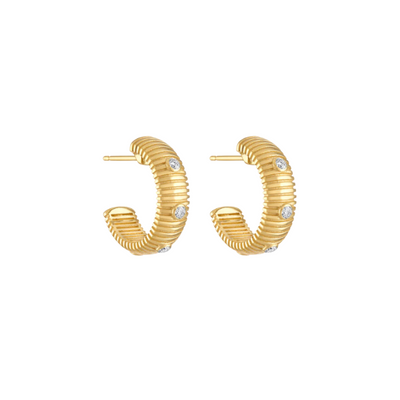 18k Gold 0.24ctw Diamond Hoop Earrings