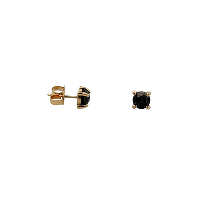 14k Gold 1.2ctw Black Diamond Stud Earrings