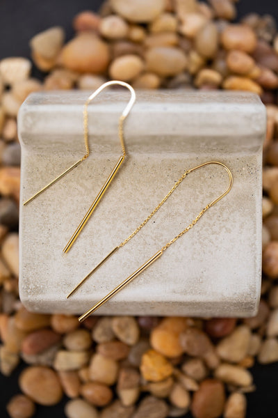14k Gold Stick Threader Earrings