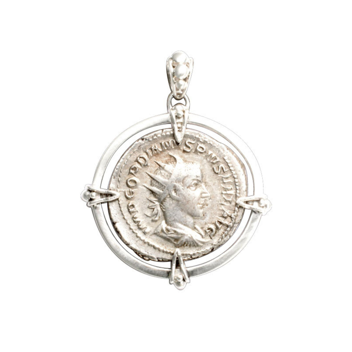 Sterling Silver Roman Coin Pendant