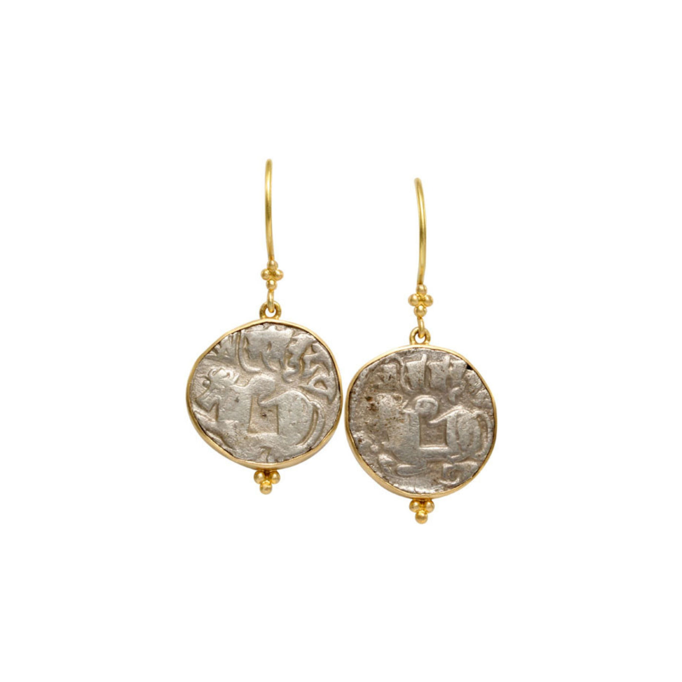 18k Yellow Gold Coin Earrings