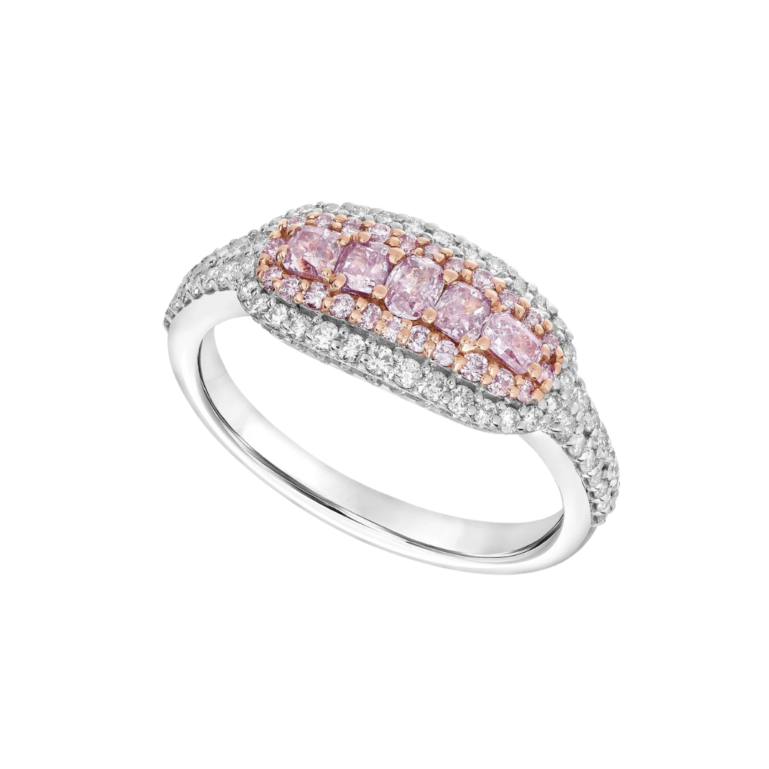 18k Gold 0.44ctw Fancy Pink Diamond & Melee Ring