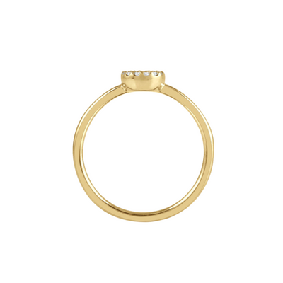14k Gold 0.10ctw Diamond Petite Disc Ring