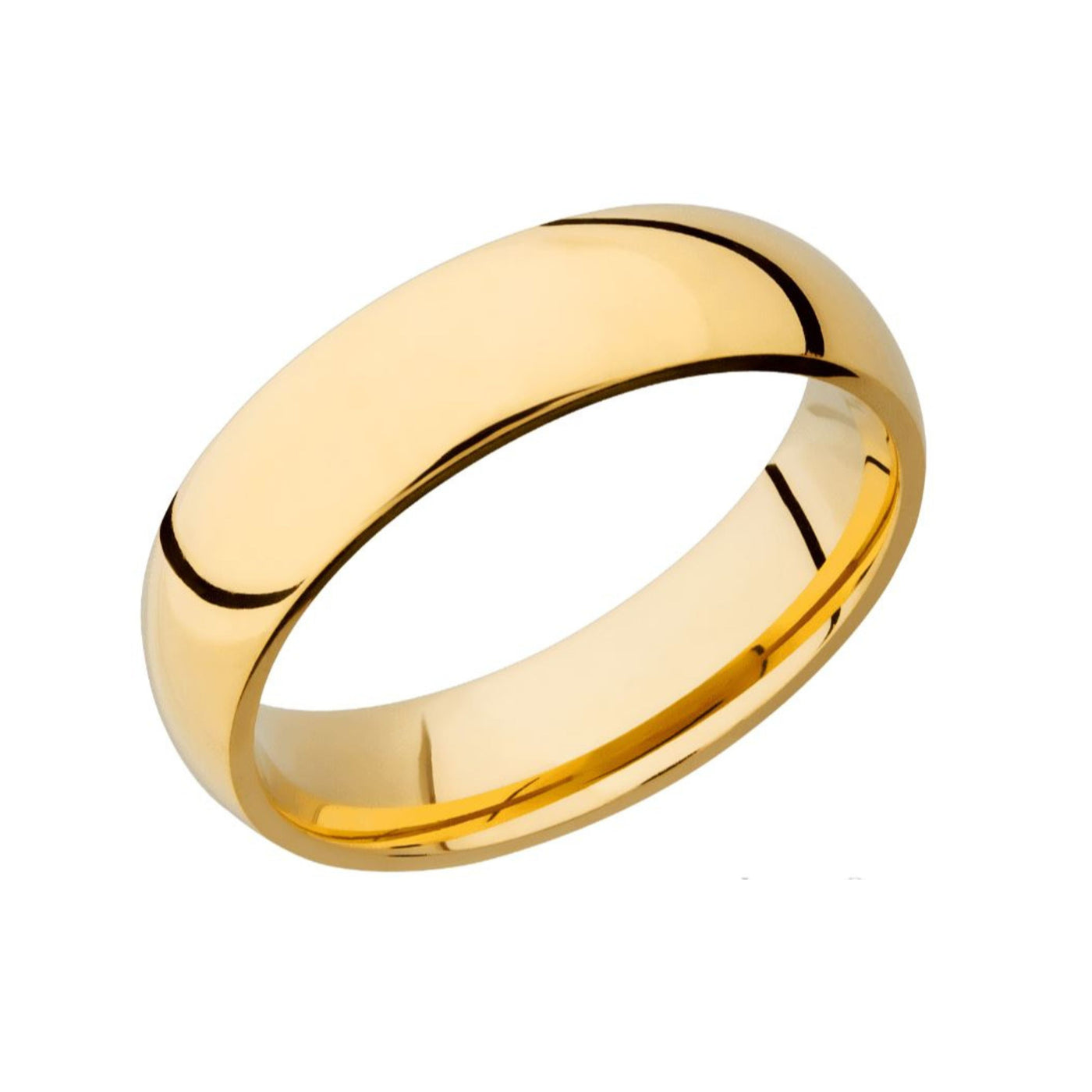 14k Yellow Gold Domed Band