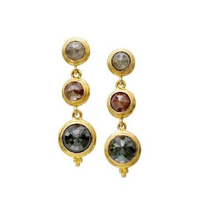 18k Gold 4.7ctw Brown Diamond Earrings