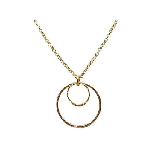 18k Gold Filled Double Circle Necklace