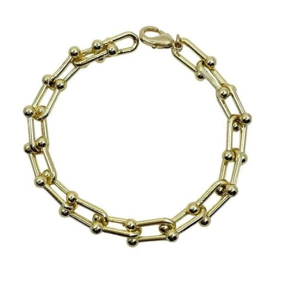 14k Gold Filled Fancy Link Bracelet
