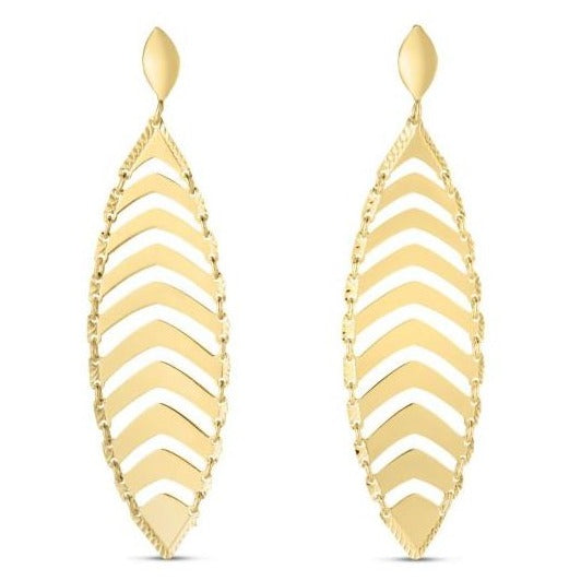 14k Yellow Gold Leaf Earrings
