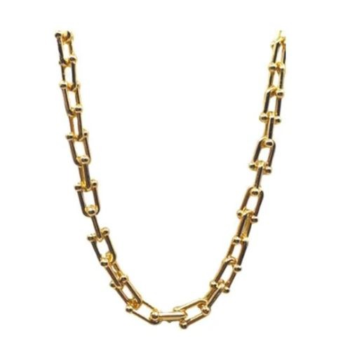 18k Gold Fill Fancy Link Necklace