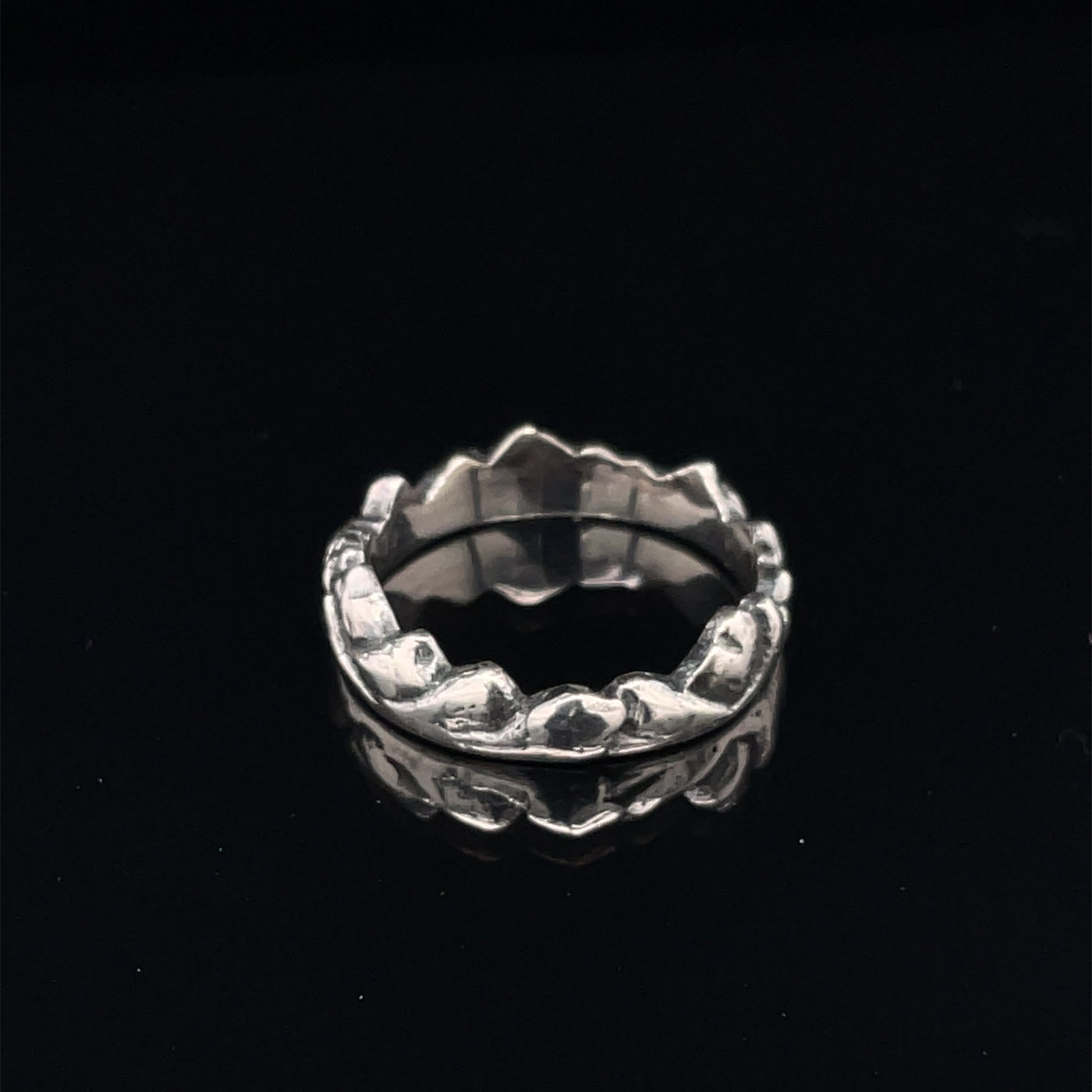 Oxidized Sterling Silver Mountain Ring