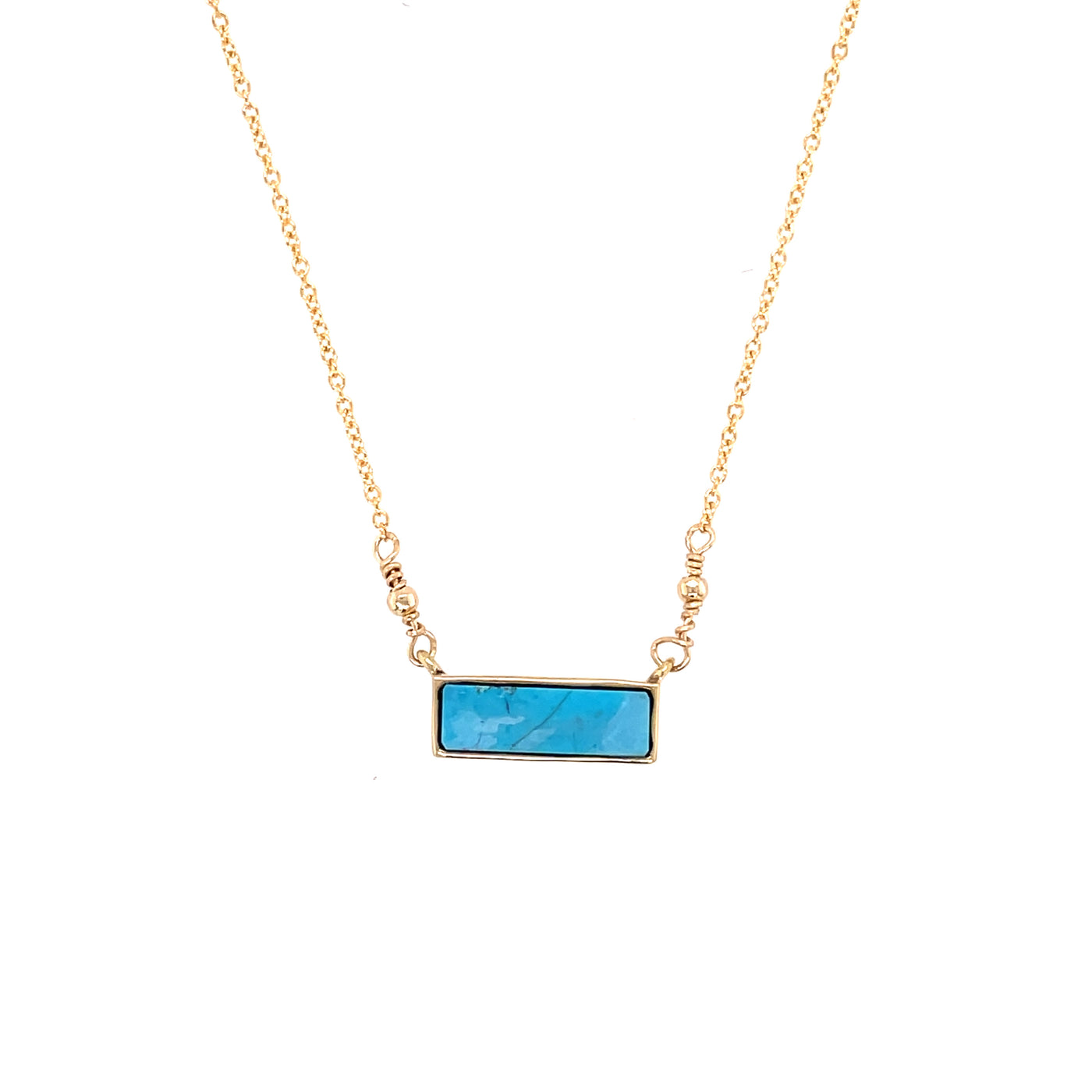 Gold Fill Turquoise Bar Necklace