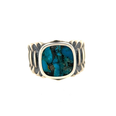 SS Turquoise Mens Ring