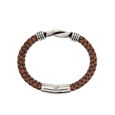 Stainless Steel Knot Leather Bracelet