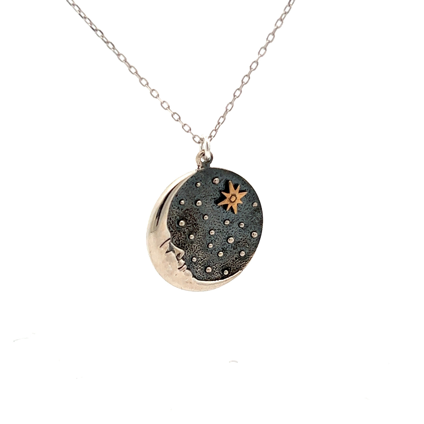 Moon Face Star Necklace