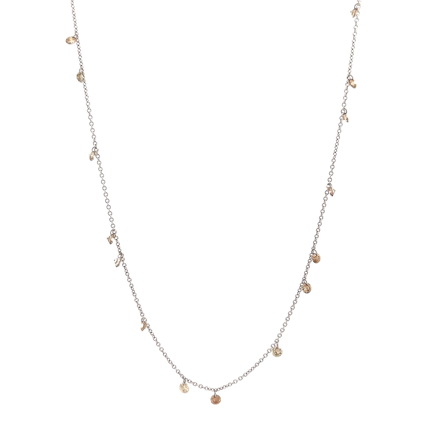 14k Gold 1.02 CTW Diamond Drilled Necklace