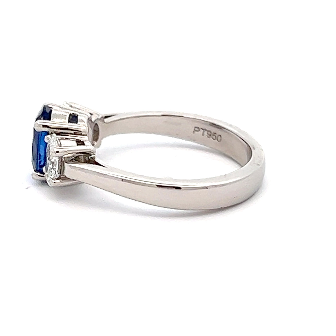 Platinum 1.39ct Sapphire & .60 ct Diamond Ring