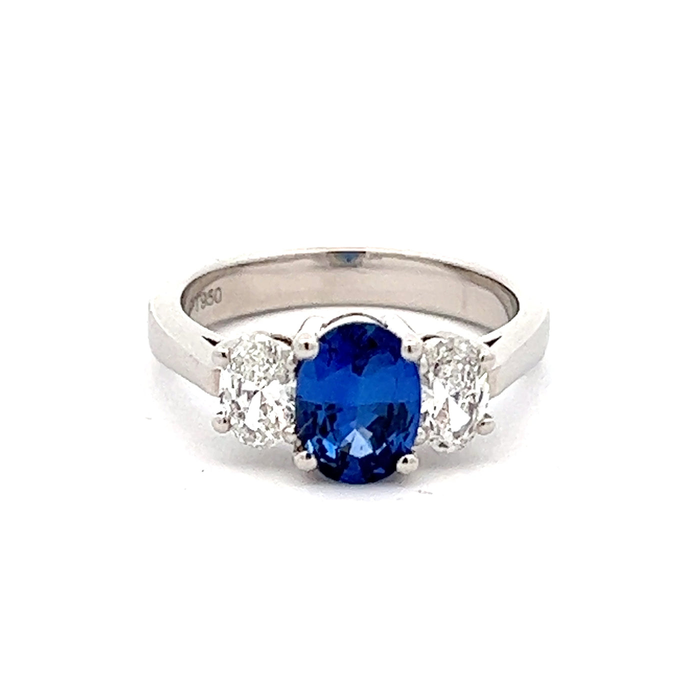 Platinum 1.39ct Sapphire & .60 ct Diamond Ring