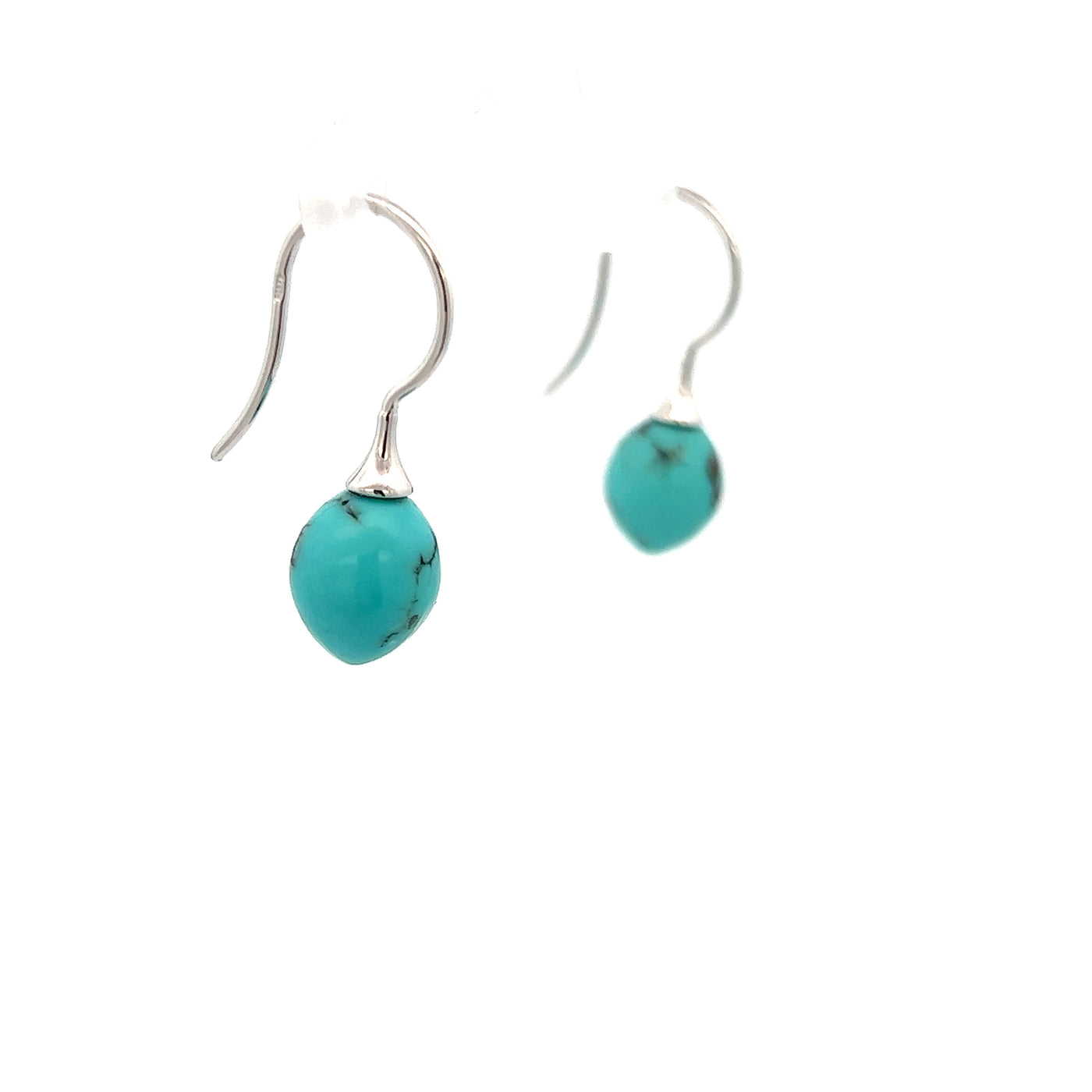 Sterling Silver Turquoise Ball Drop Earrings