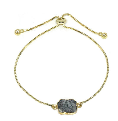 14K Gold Plated Dendrite Opal Bracelet